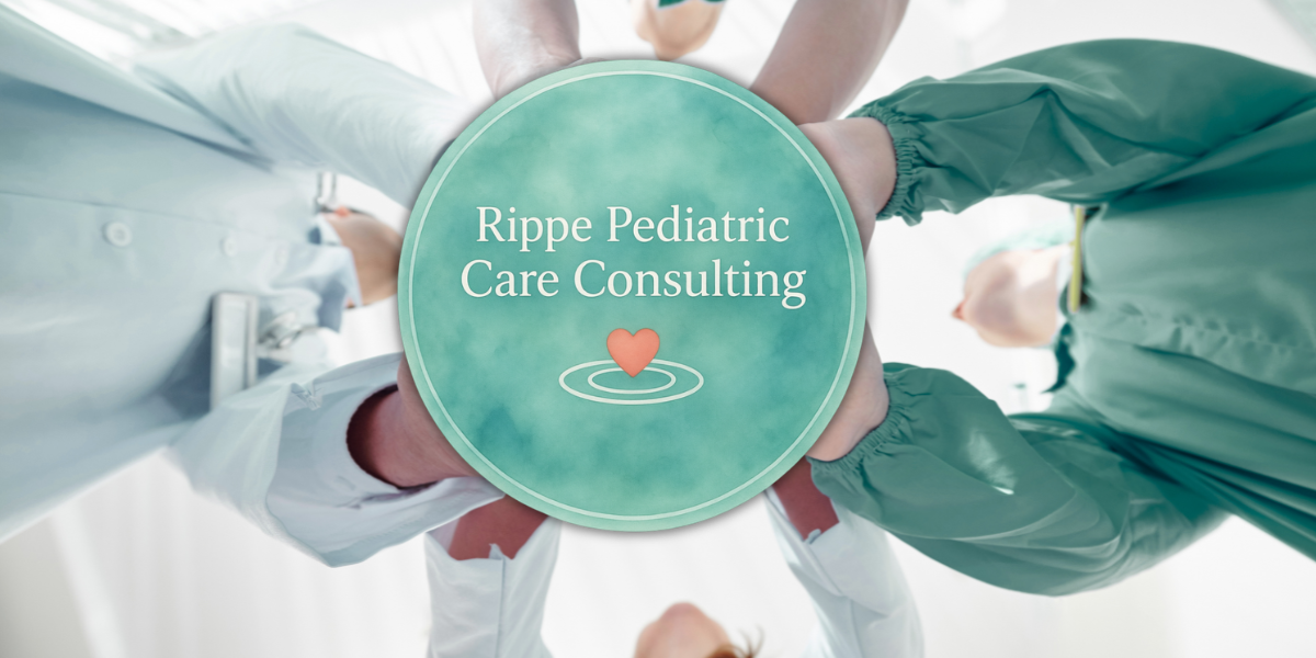 A hospital care team with the Rippe logo